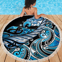 Maori Matariki - Manaia Beach Blanket Galaxy Blue Paua Shell LT7 - Polynesian Pride
