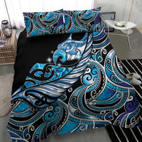 Maori Matariki - Manaia Bedding Set Galaxy Blue Paua Shell LT7 - Polynesian Pride