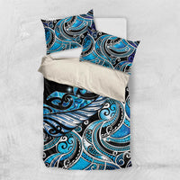 Maori Matariki - Manaia Bedding Set Galaxy Blue Paua Shell LT7 US Twin 172cm x 218cm Blue - Polynesian Pride