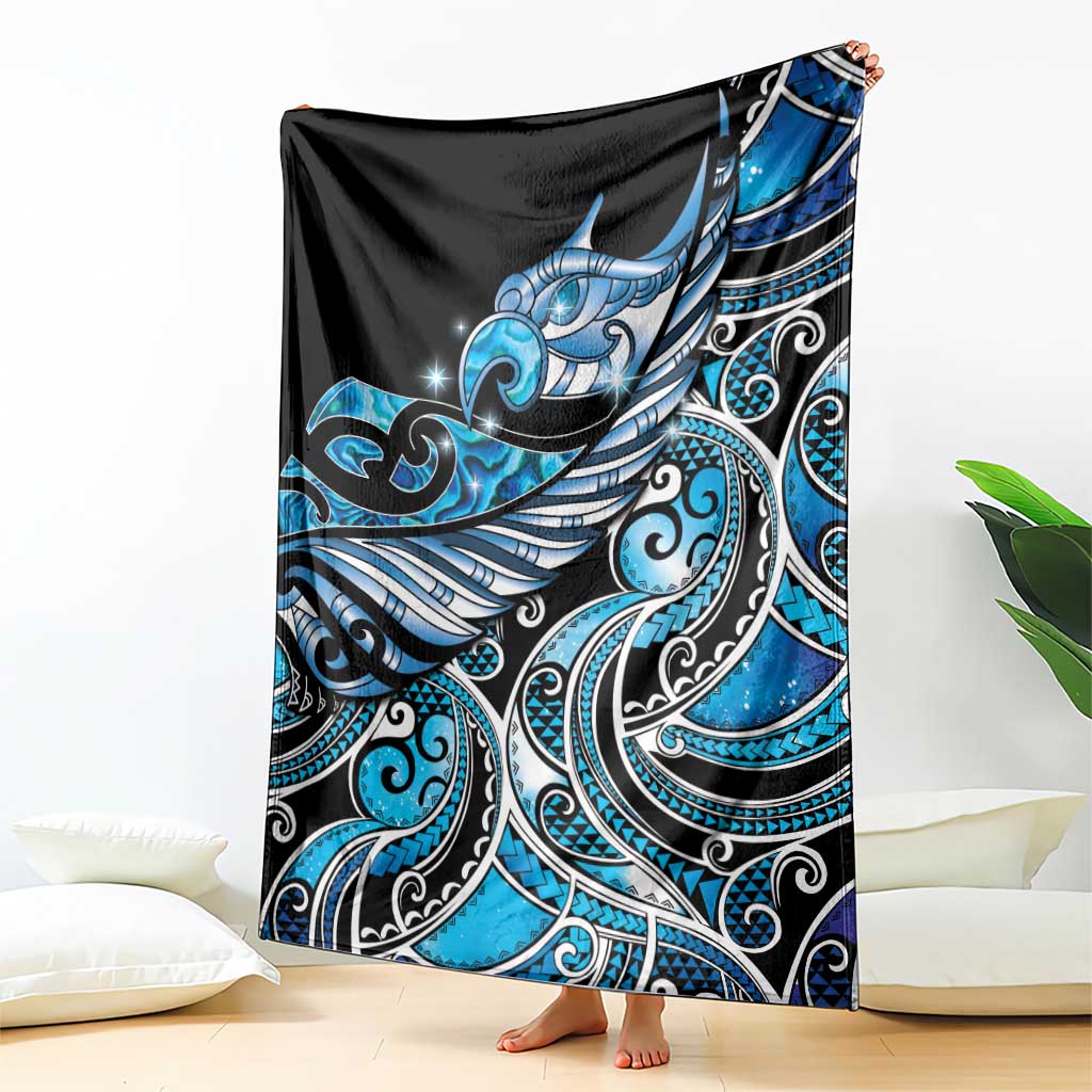 Maori Matariki - Manaia Blanket Galaxy Blue Paua Shell LT7 - Polynesian Pride