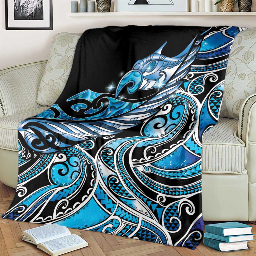 Maori Matariki - Manaia Blanket Galaxy Blue Paua Shell LT7 - Polynesian Pride
