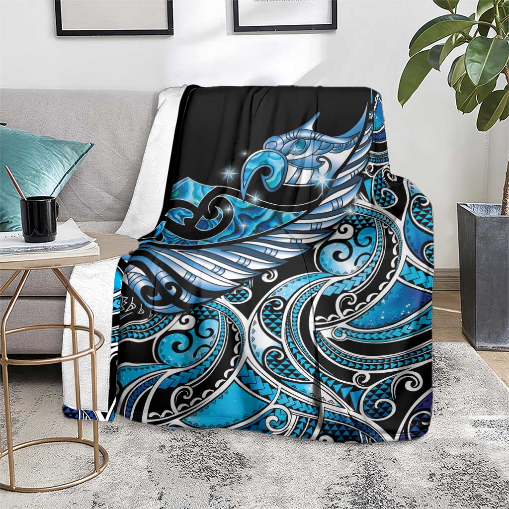 Maori Matariki - Manaia Blanket Galaxy Blue Paua Shell LT7 - Polynesian Pride