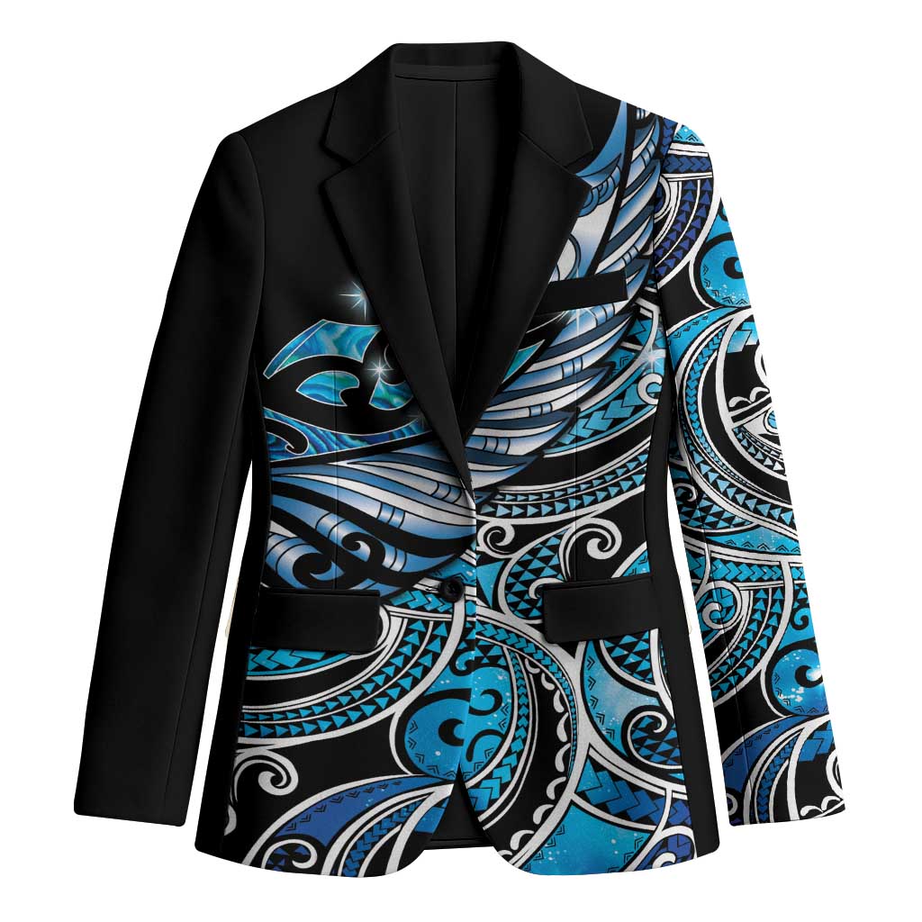 Maori Matariki - Manaia Blazer Galaxy Blue Paua Shell LT7 Unisex Blue - Polynesian Pride