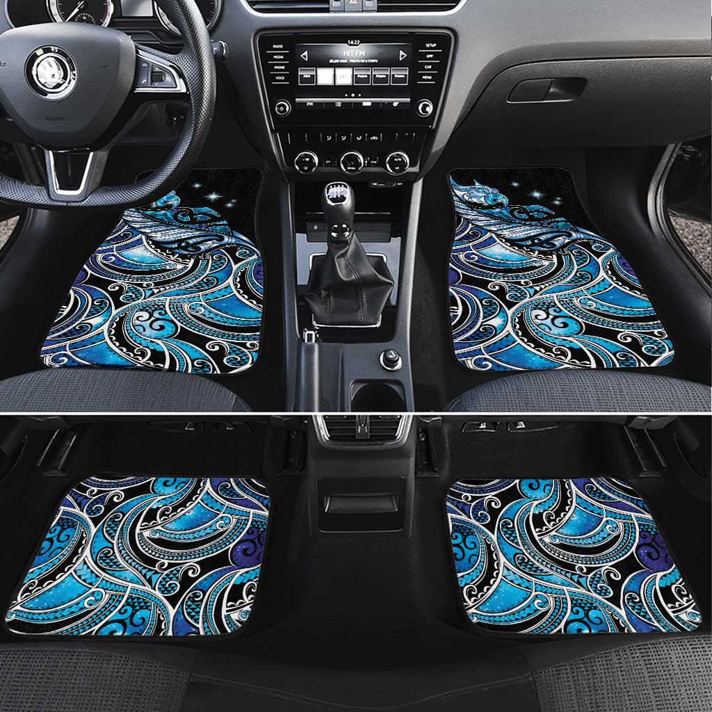 Maori Matariki - Manaia Car Mats Galaxy Blue Paua Shell LT7 Set 4pcs Blue - Polynesian Pride