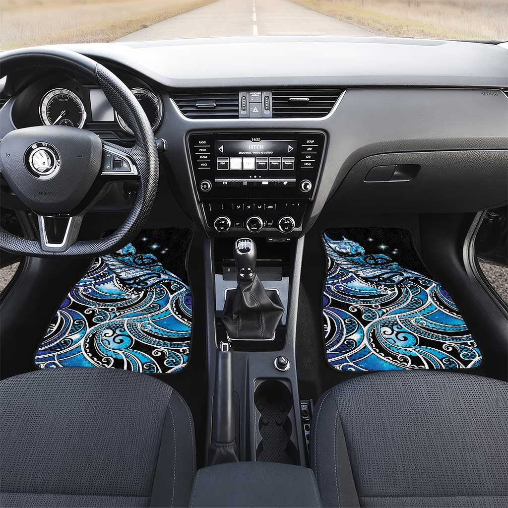 Maori Matariki - Manaia Car Mats Galaxy Blue Paua Shell LT7 Set 2pcs - Front Blue - Polynesian Pride