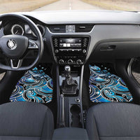 Maori Matariki - Manaia Car Mats Galaxy Blue Paua Shell LT7 Set 2pcs - Front Blue - Polynesian Pride