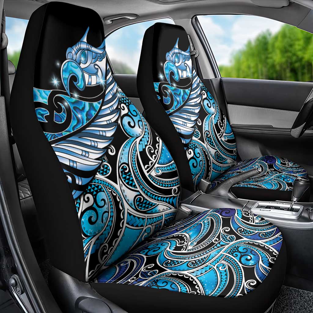 Maori Matariki - Manaia Car Seat Cover Galaxy Blue Paua Shell LT7 - Polynesian Pride