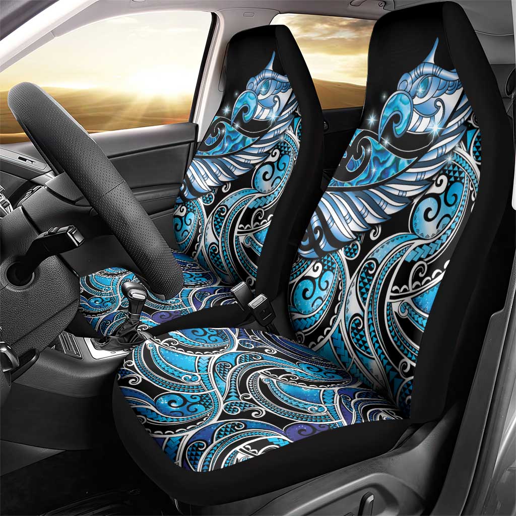 Maori Matariki - Manaia Car Seat Cover Galaxy Blue Paua Shell LT7 - Polynesian Pride