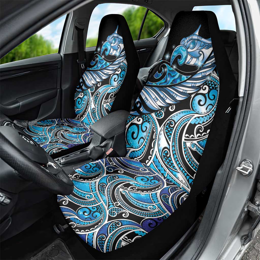 Maori Matariki - Manaia Car Seat Cover Galaxy Blue Paua Shell LT7 - Polynesian Pride