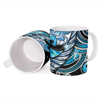 Maori Matariki - Manaia Ceramic Mug Galaxy Blue Paua Shell LT7 - Polynesian Pride