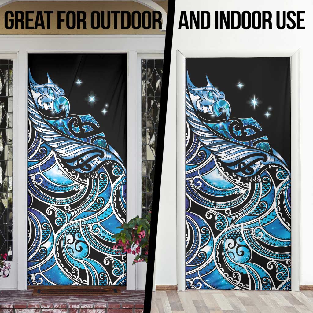 Maori Matariki - Manaia Door Cover Galaxy Blue Paua Shell LT7 - Polynesian Pride