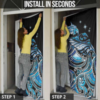 Maori Matariki - Manaia Door Cover Galaxy Blue Paua Shell LT7 - Polynesian Pride