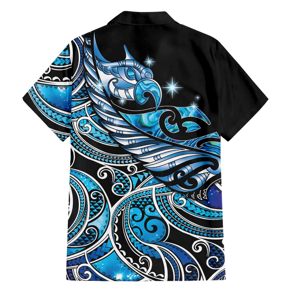 Maori Matariki - Manaia Family Matching Long Sleeve Bodycon Dress and Hawaiian Shirt Galaxy Blue Paua Shell