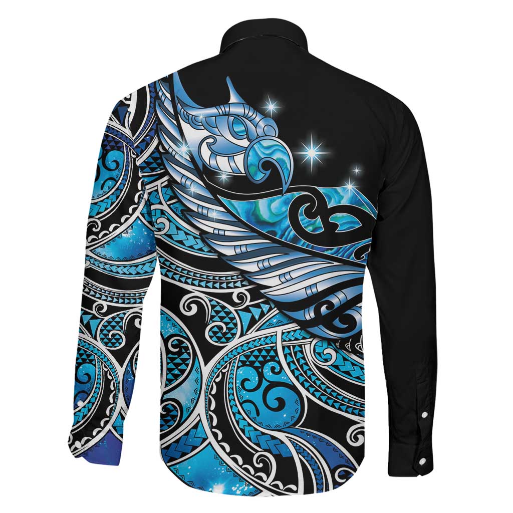 Maori Matariki - Manaia Family Matching Summer Maxi Dress and Hawaiian Shirt Galaxy Blue Paua Shell