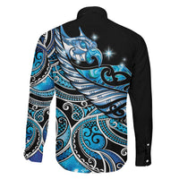 Maori Matariki - Manaia Family Matching Summer Maxi Dress and Hawaiian Shirt Galaxy Blue Paua Shell