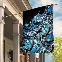 Maori Matariki - Manaia Garden Flag Galaxy Blue Paua Shell LT7 House Flag Blue - Polynesian Pride