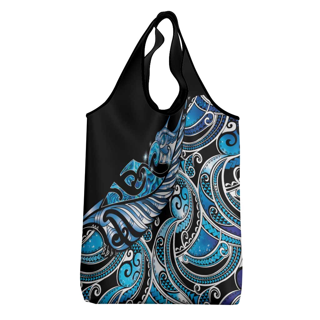 Maori Matariki - Manaia Grocery Bag Galaxy Blue Paua Shell LT7 - Polynesian Pride
