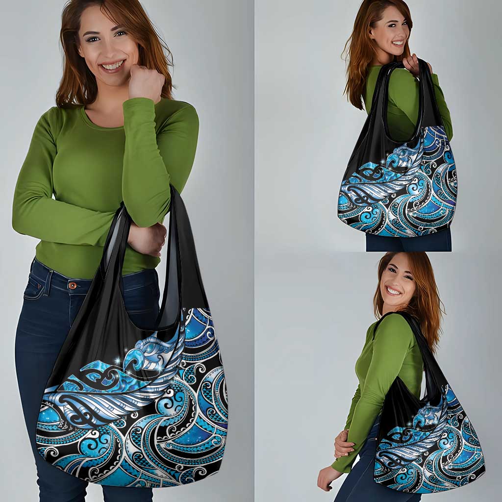 Maori Matariki - Manaia Grocery Bag Galaxy Blue Paua Shell LT7 - Polynesian Pride