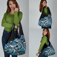 Maori Matariki - Manaia Grocery Bag Galaxy Blue Paua Shell LT7 - Polynesian Pride