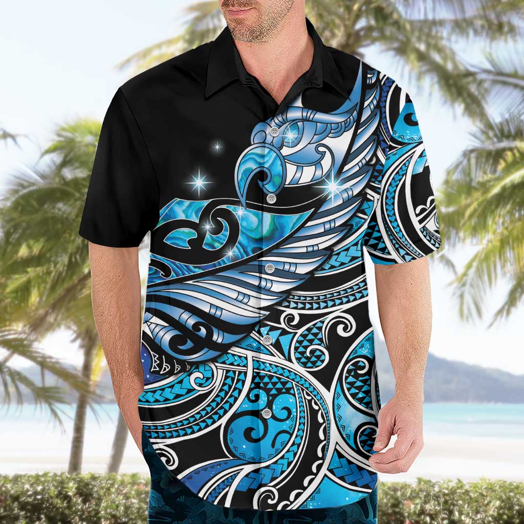 Maori Matariki - Manaia Hawaiian Shirt Galaxy Blue Paua Shell LT7 - Polynesian Pride