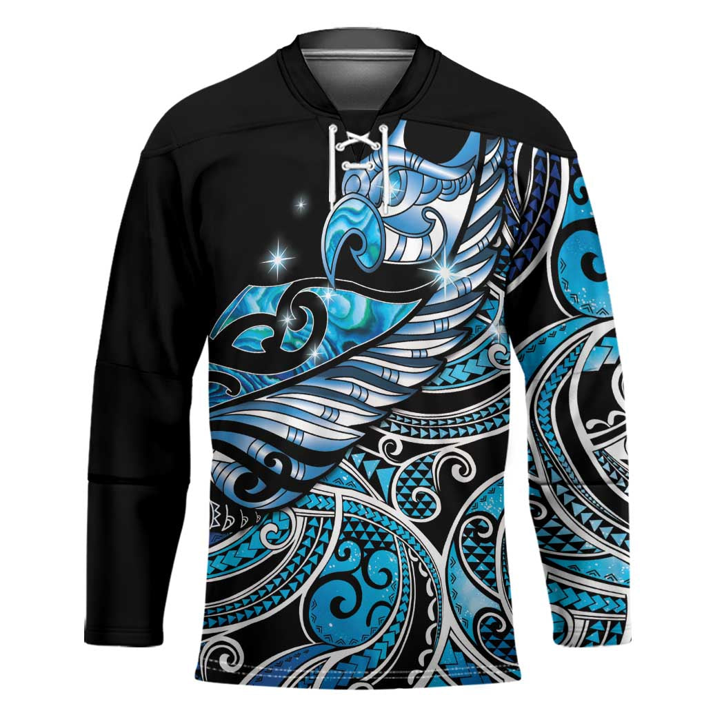 Maori Matariki - Manaia Hockey Jersey Galaxy Blue Paua Shell LT7 Unisex Blue - Polynesian Pride