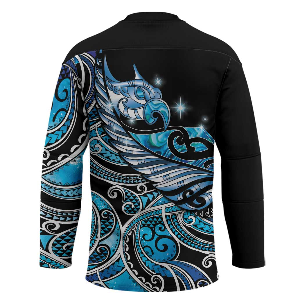 Maori Matariki - Manaia Hockey Jersey Galaxy Blue Paua Shell LT7 - Polynesian Pride