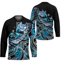 Maori Matariki - Manaia Hockey Jersey Galaxy Blue Paua Shell LT7 - Polynesian Pride