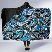 Maori Matariki - Manaia Hooded Blanket Galaxy Blue Paua Shell LT7 One Size Blue - Polynesian Pride