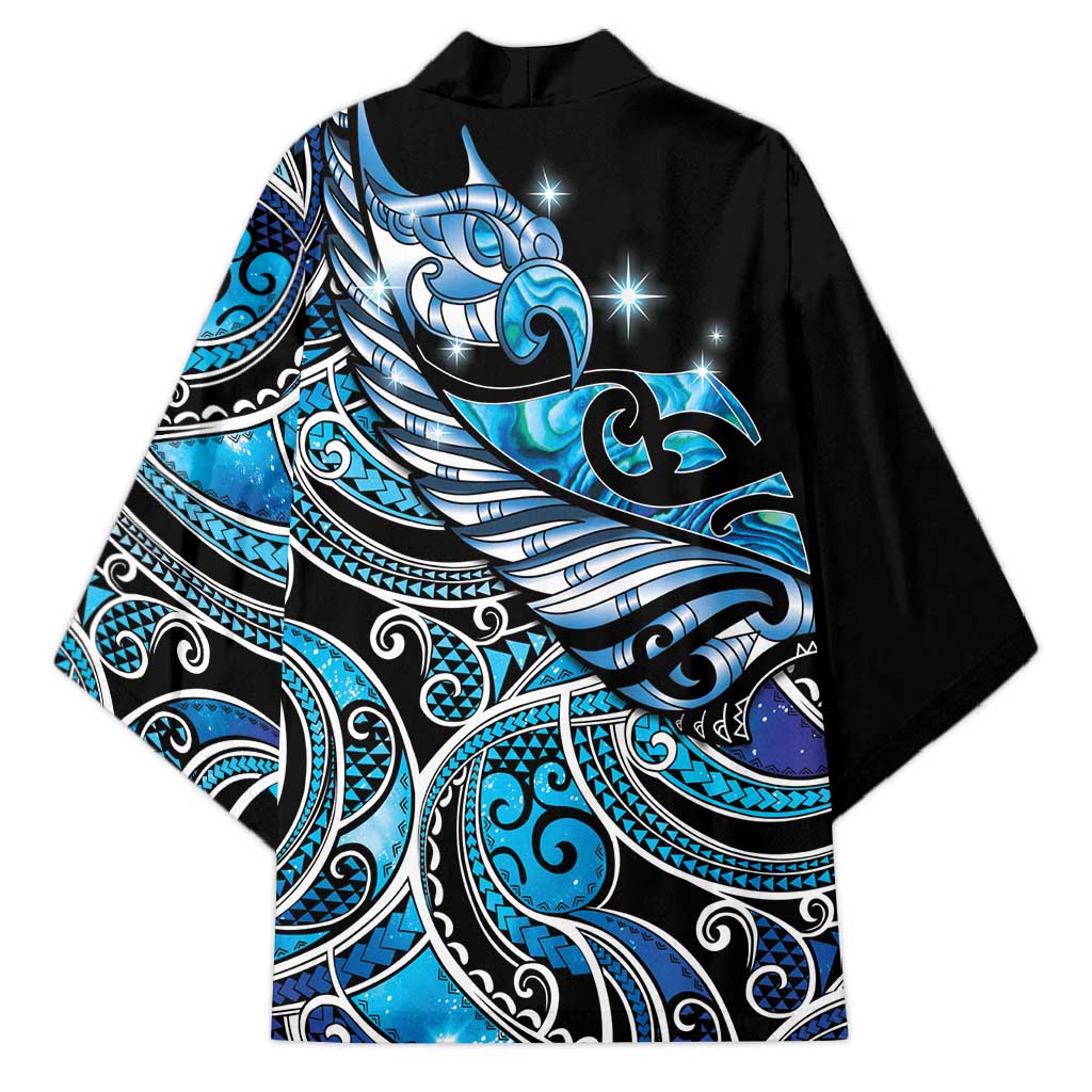 Maori Matariki - Manaia Kimono Galaxy Blue Paua Shell LT7 - Polynesian Pride