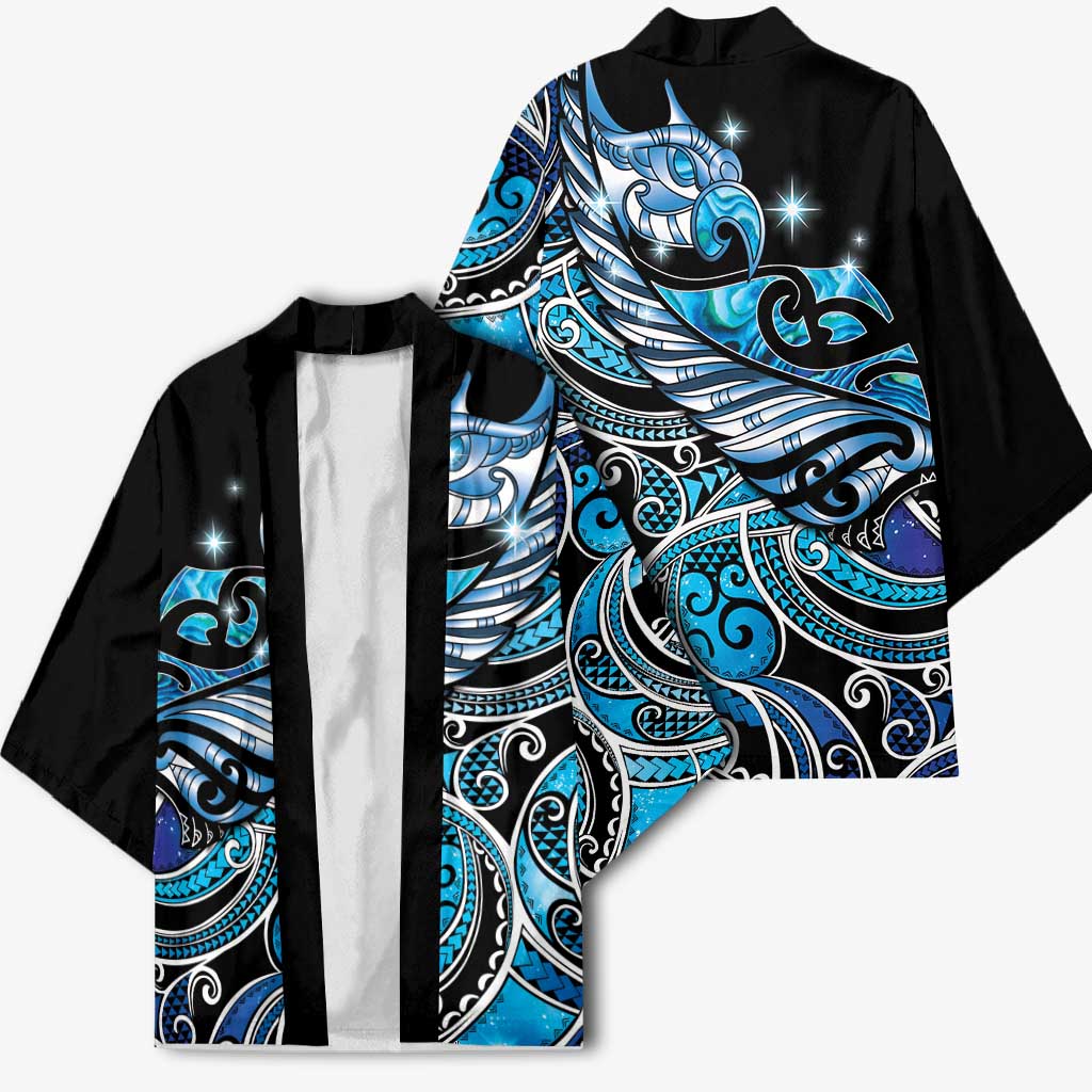 Maori Matariki - Manaia Kimono Galaxy Blue Paua Shell LT7 - Polynesian Pride