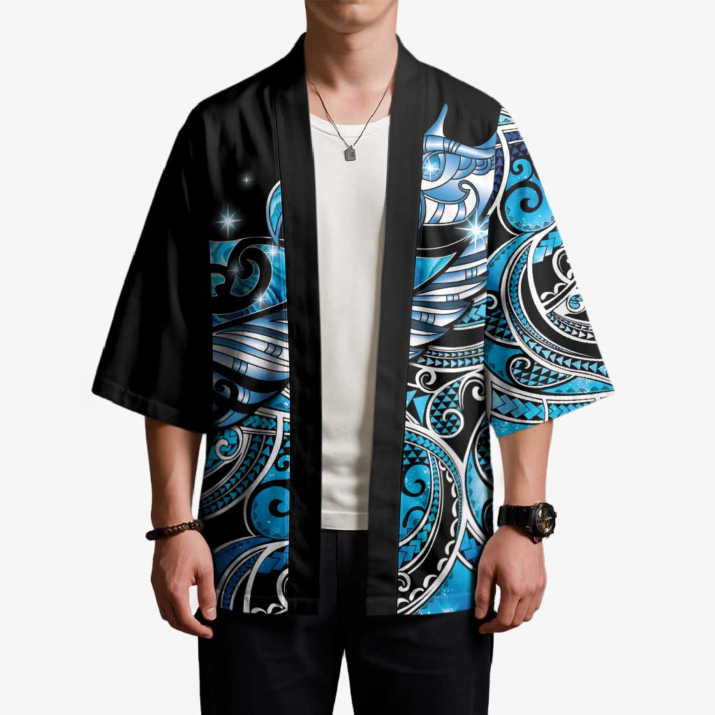 Maori Matariki - Manaia Kimono Galaxy Blue Paua Shell LT7 - Polynesian Pride