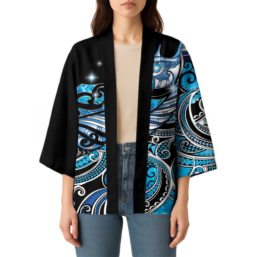 Maori Matariki - Manaia Kimono Galaxy Blue Paua Shell LT7 - Polynesian Pride