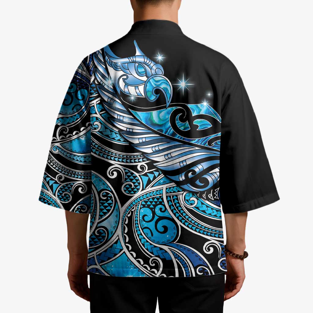 Maori Matariki - Manaia Kimono Galaxy Blue Paua Shell LT7 - Polynesian Pride