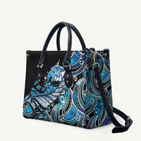 Maori Matariki - Manaia Leather Bag Galaxy Blue Paua Shell LT7 Blue - Polynesian Pride
