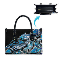Maori Matariki - Manaia Leather Bag Galaxy Blue Paua Shell LT7 - Polynesian Pride