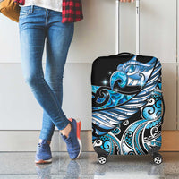 Maori Matariki - Manaia Luggage Cover Galaxy Blue Paua Shell LT7 - Polynesian Pride
