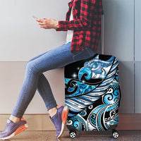 Maori Matariki - Manaia Luggage Cover Galaxy Blue Paua Shell LT7 - Polynesian Pride