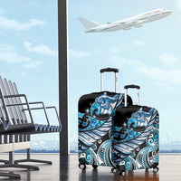 Maori Matariki - Manaia Luggage Cover Galaxy Blue Paua Shell LT7 - Polynesian Pride
