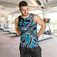 Maori Matariki - Manaia Men Tank Top Galaxy Blue Paua Shell LT7 Blue - Polynesian Pride