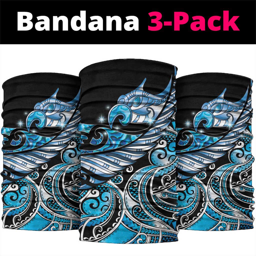 Maori Matariki - Manaia Neck Gaiter Galaxy Blue Paua Shell LT7 package One Size: 25*50cm Blue - Polynesian Pride