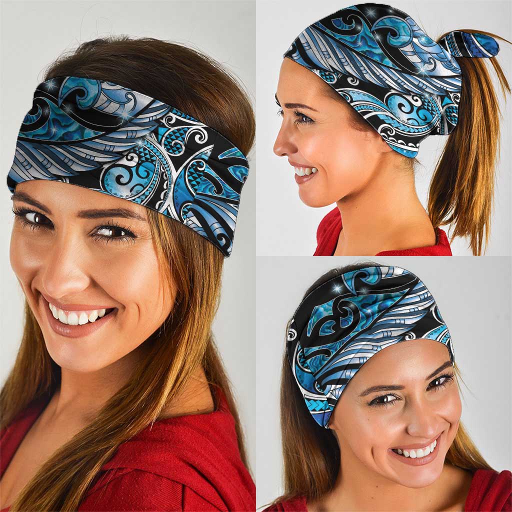 Maori Matariki - Manaia Neck Gaiter Galaxy Blue Paua Shell LT7 - Polynesian Pride