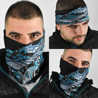 Maori Matariki - Manaia Neck Gaiter Galaxy Blue Paua Shell LT7 - Polynesian Pride