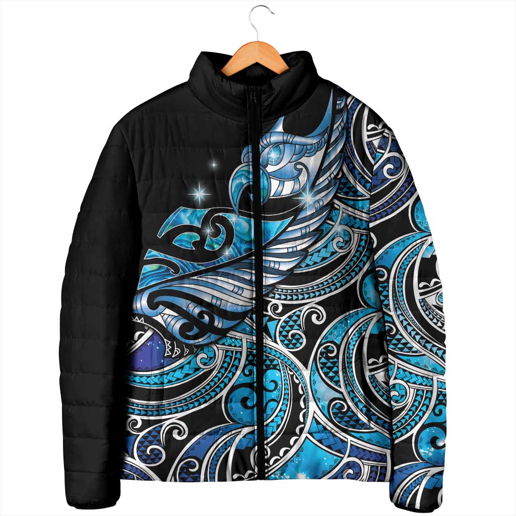 Maori Matariki - Manaia Padded Jacket Galaxy Blue Paua Shell LT7 - Polynesian Pride