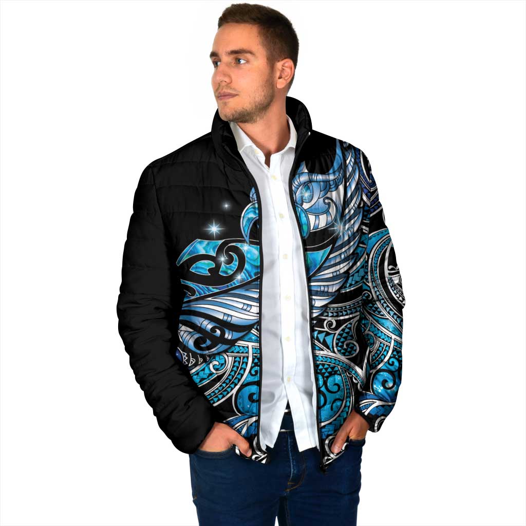 Maori Matariki - Manaia Padded Jacket Galaxy Blue Paua Shell LT7 - Polynesian Pride