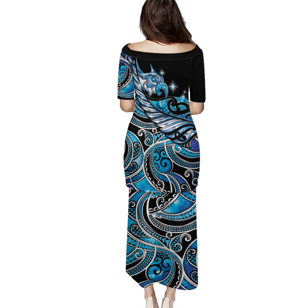 Maori Matariki - Manaia Puletasi Galaxy Blue Paua Shell LT7 - Polynesian Pride
