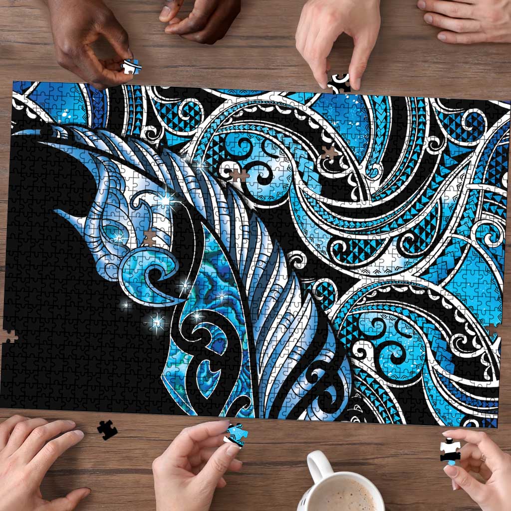 Maori Matariki - Manaia Puzzle Galaxy Blue Paua Shell LT7 - Polynesian Pride