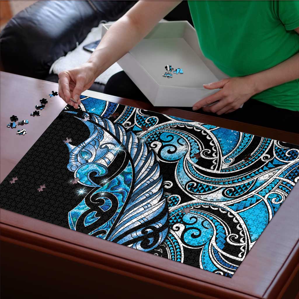 Maori Matariki - Manaia Puzzle Galaxy Blue Paua Shell LT7 - Polynesian Pride
