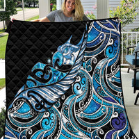 Maori Matariki - Manaia Quilt Galaxy Blue Paua Shell LT7 Blue - Polynesian Pride