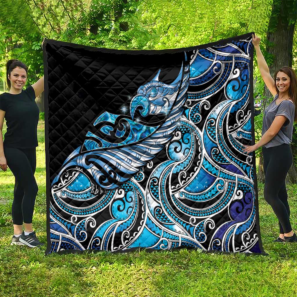 Maori Matariki - Manaia Quilt Galaxy Blue Paua Shell LT7 - Polynesian Pride