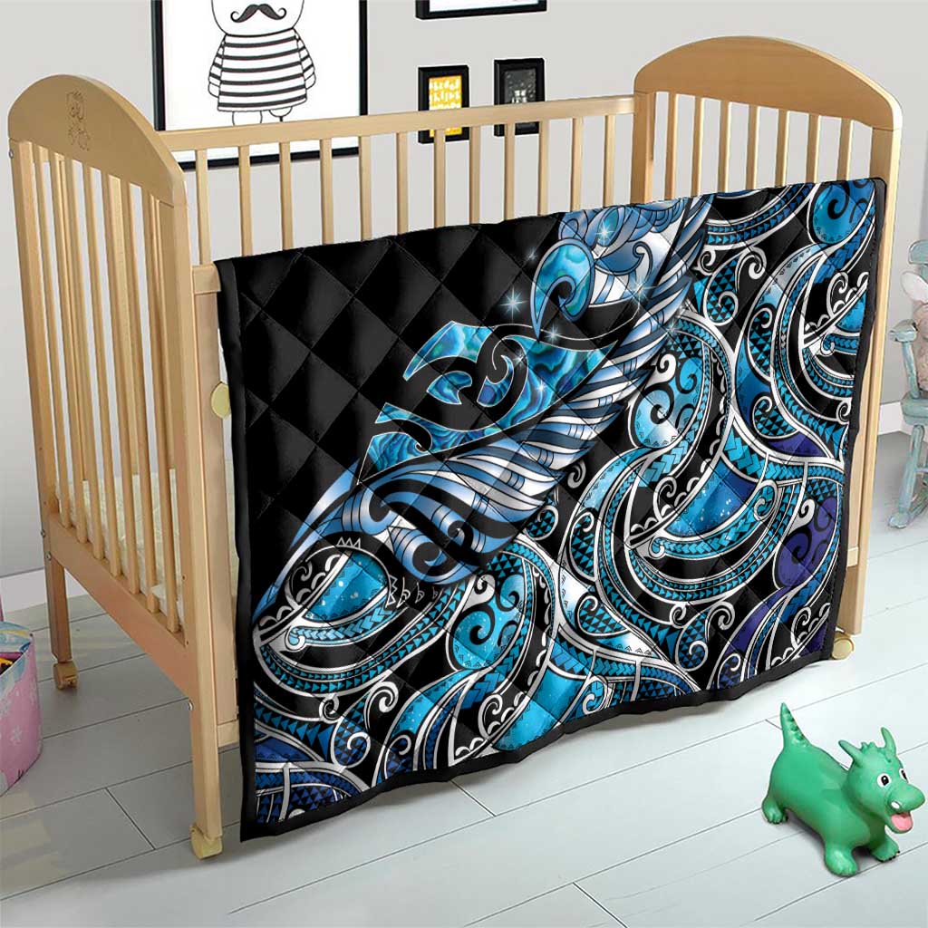 Maori Matariki - Manaia Quilt Galaxy Blue Paua Shell LT7 - Polynesian Pride